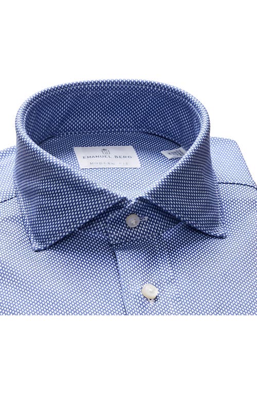 Emanuel Berg 4flex Modern Fit Diamond Print Knit Dress Shirt