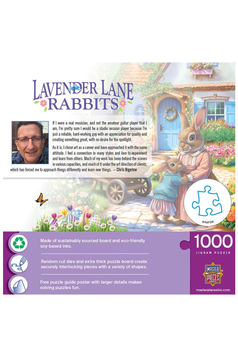 Lavender Lane Rabbits 1000 Piece Puzzle, Alternate, color, Multicolor