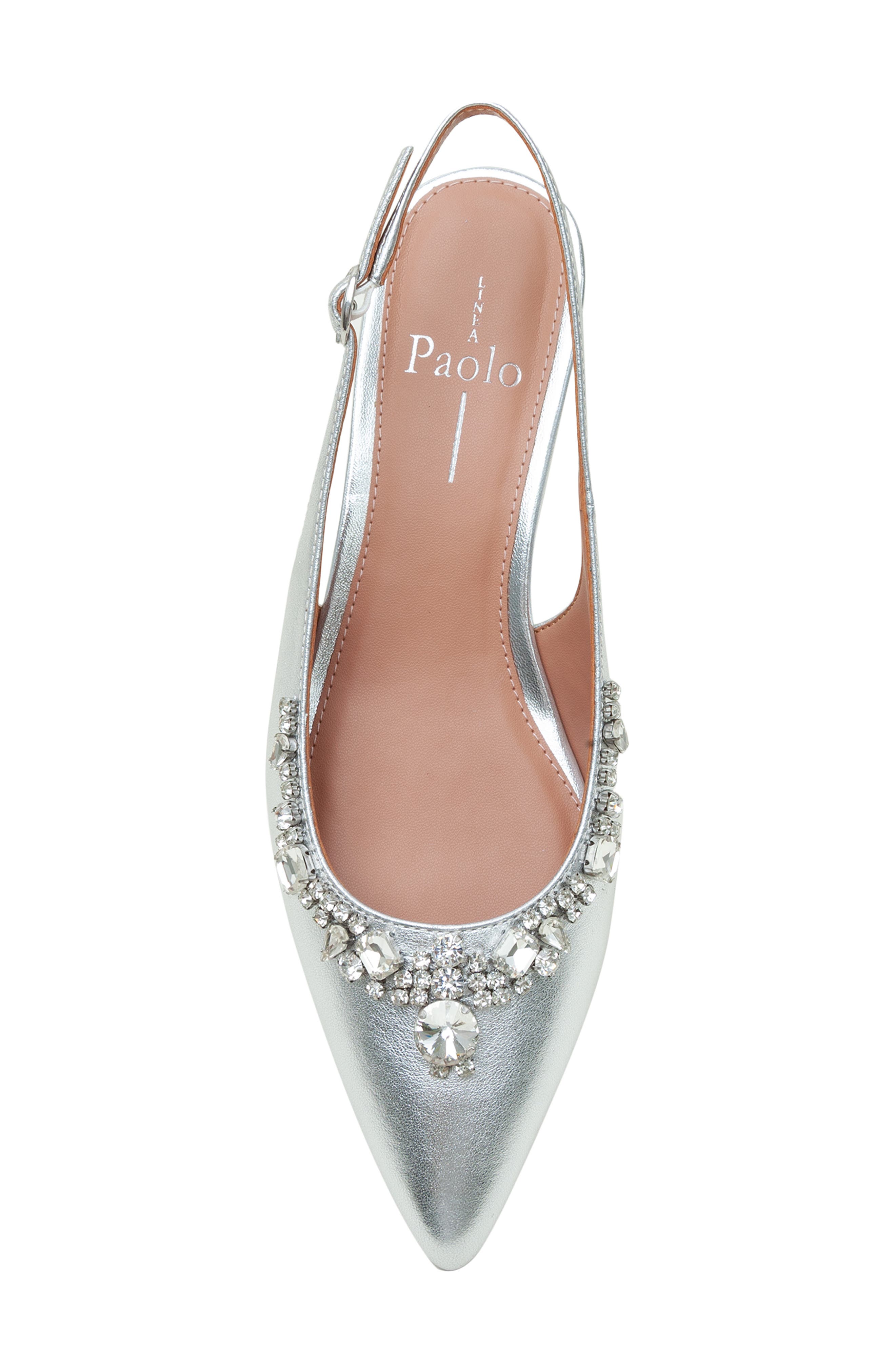 Linea Paolo Crystal Embellished Slingback Pump, Alternate, color, Silver