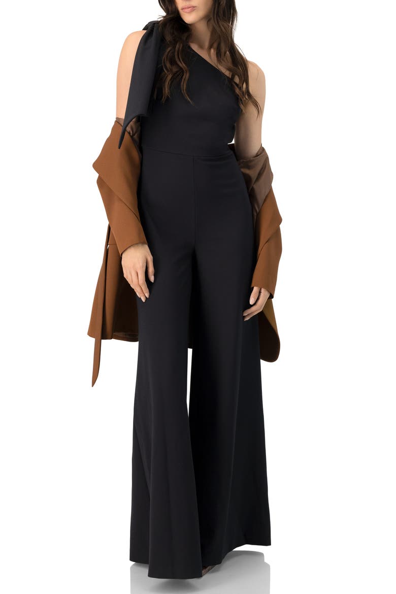 One-Shoulder Wide-Leg Jumpsuit, Alternate, color, Black