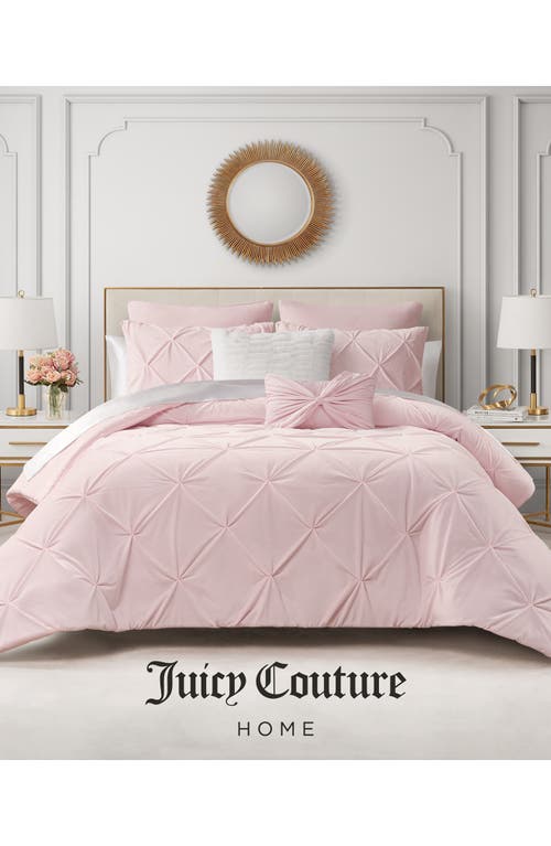 Juicy Couture Kiss 5-piece Pleat Plush Comforter Set In Pale Pink