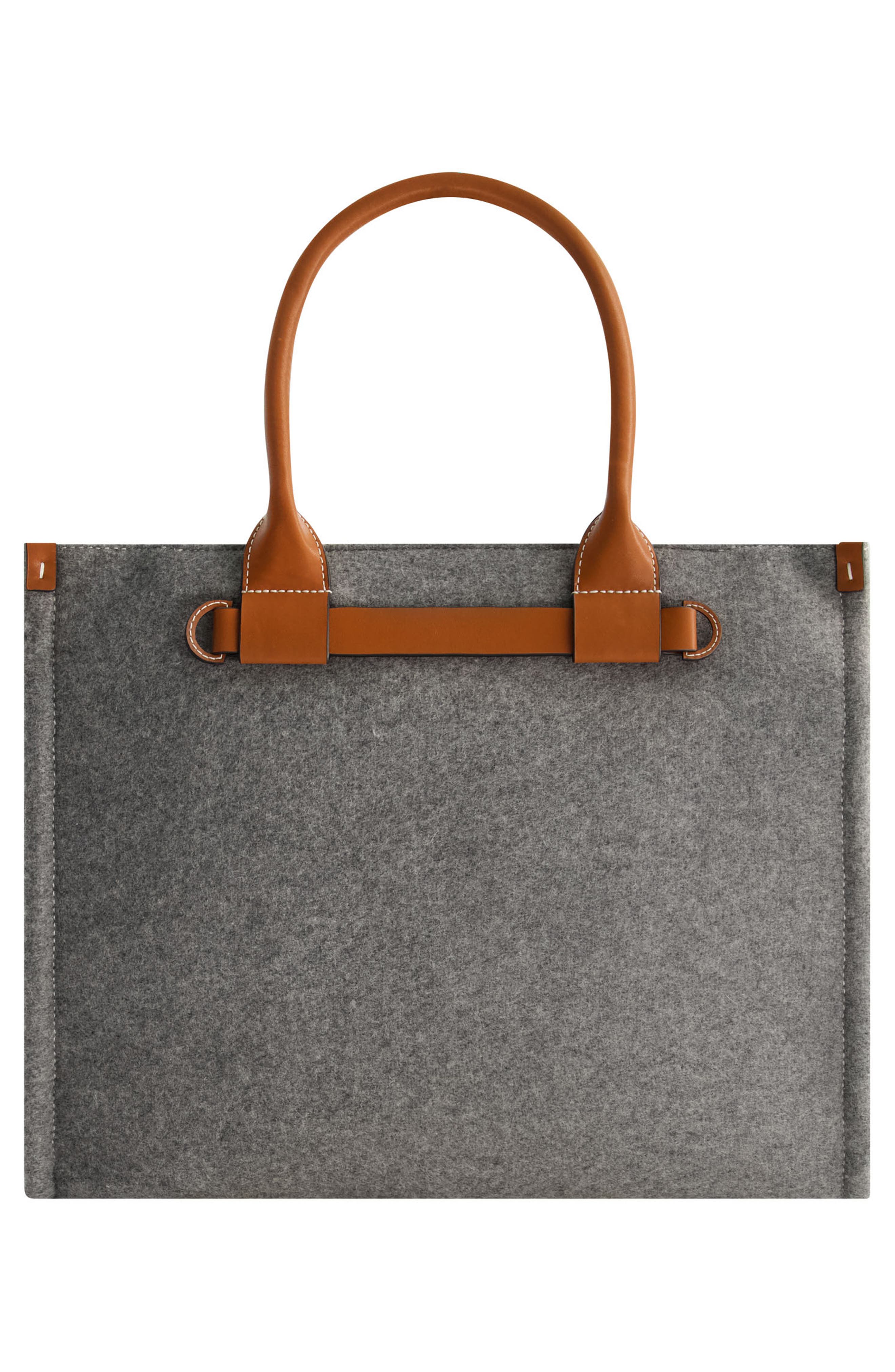Structured Felt Tote Bag, Alternate, color, GREY