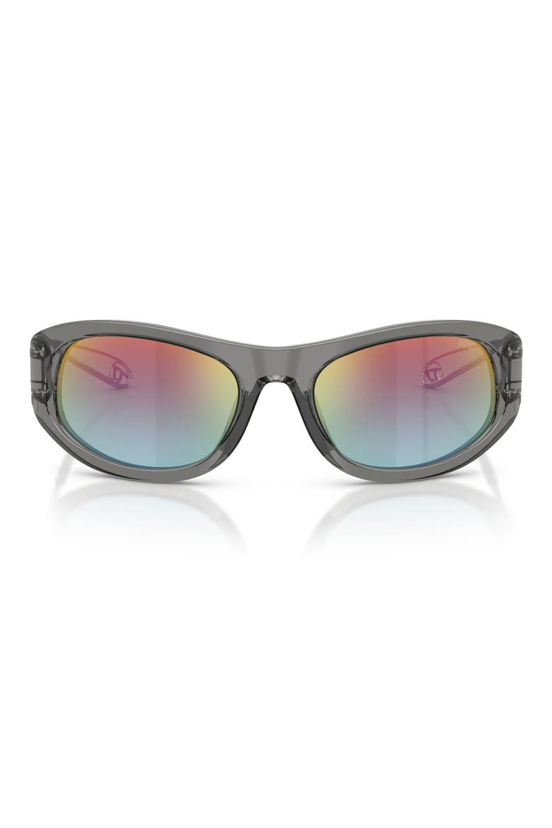 DL2007U 57mm Gradient Cat Eye Sunglasses, Main, color, TRANSPARENT GREY / GREEN BROWN