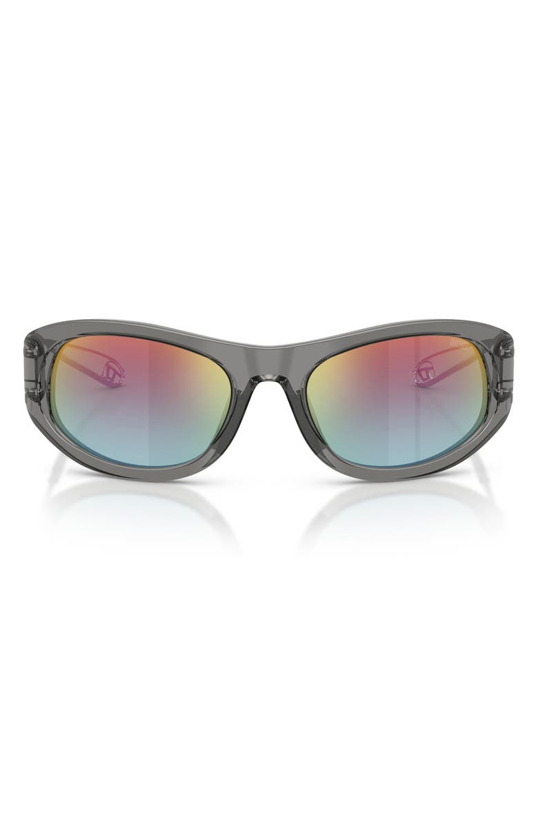 DIESEL<sup>®</sup> DL2007U 57mm Gradient Cat Eye Sunglasses, Main, color, Transparent Grey / Green Brown