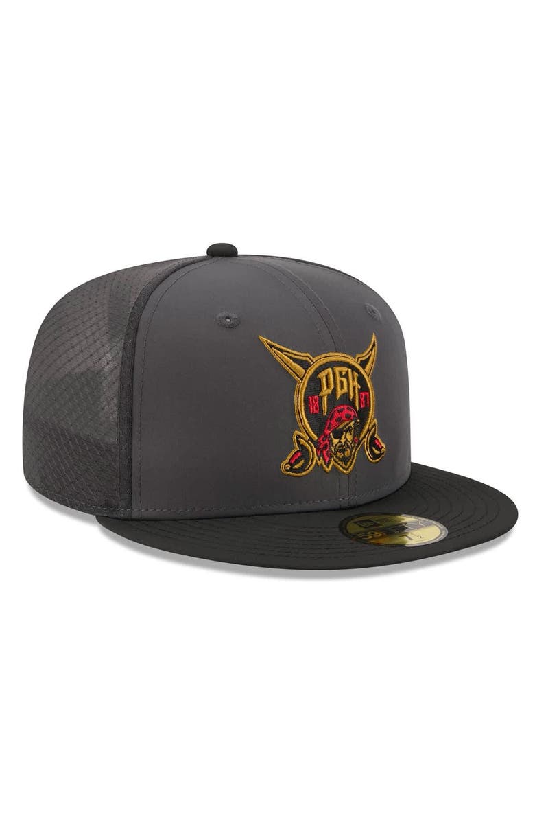 New Era Men's New Era Black Pittsburgh Pirates 2026 City Connect Batting Practice 59FIFTY Fitted Hat, Alternate, color, Black