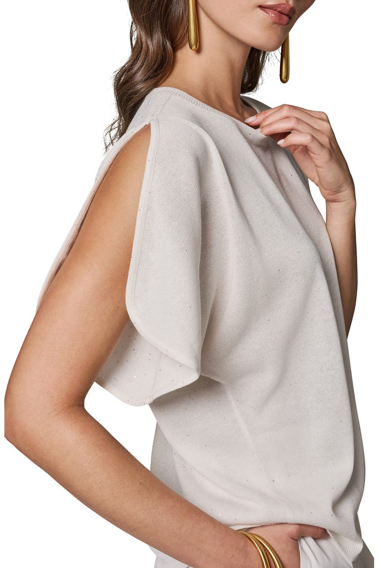 Slit Short Sleeve Sweater, Alternate, color, CREAM
