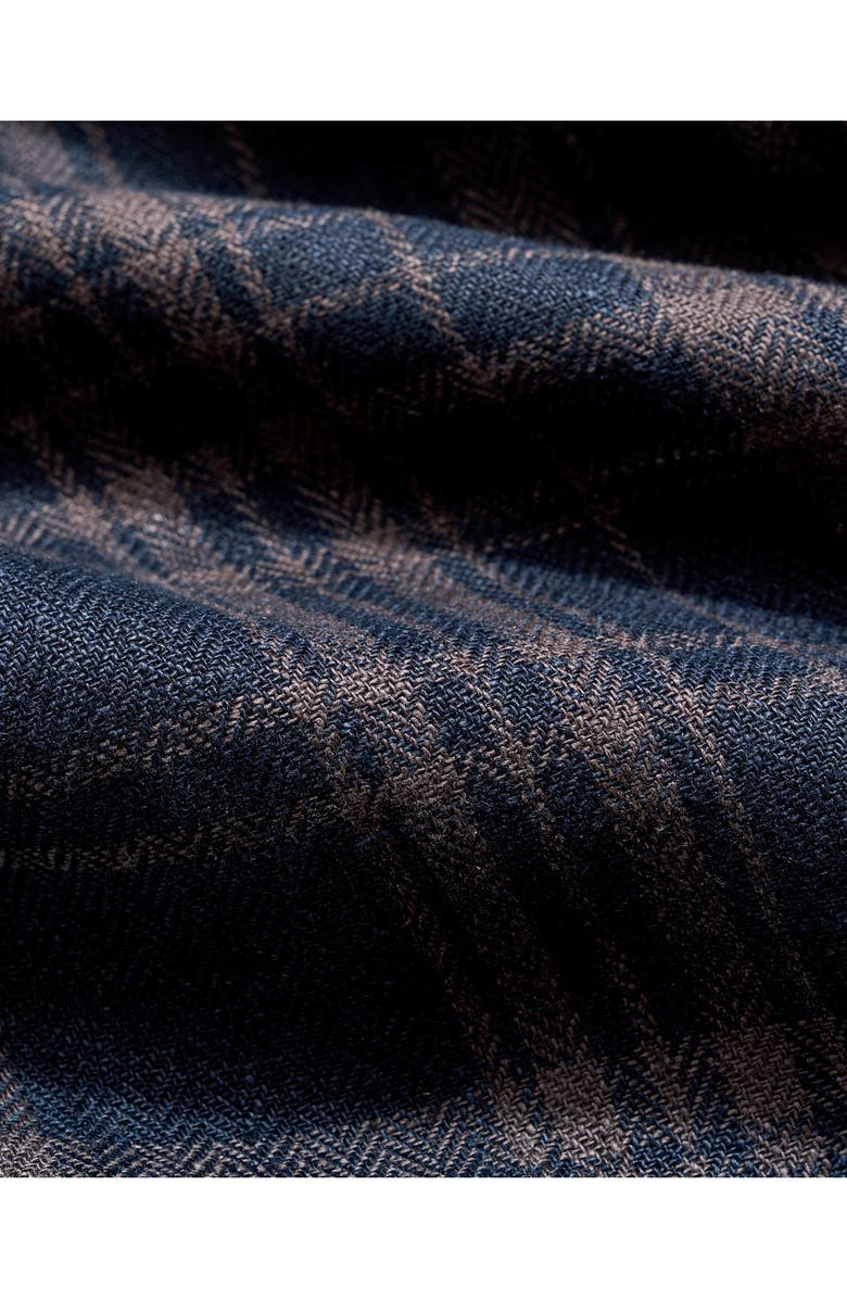 Billy Reid Plaid Linen Trucker Jacket, Alternate, color, Carbon Blue Multi