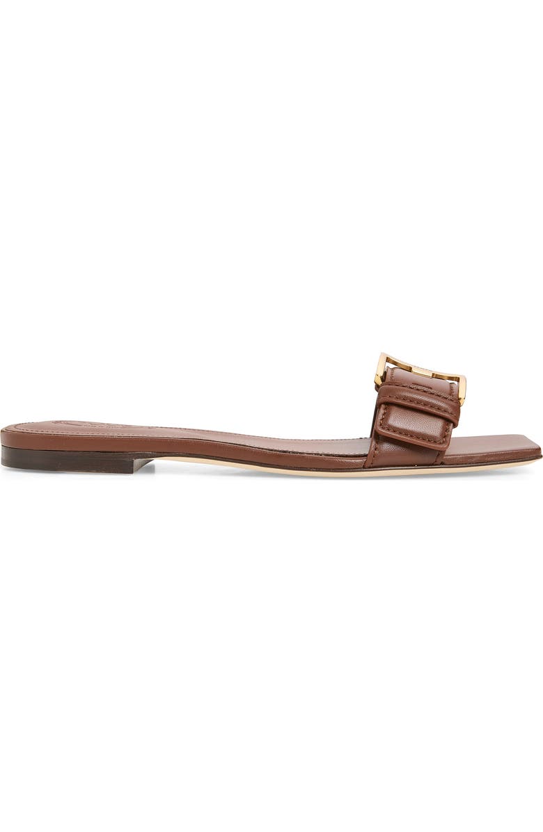 Tod's Buckle Slide Sandal, Alternate, color, Mogano