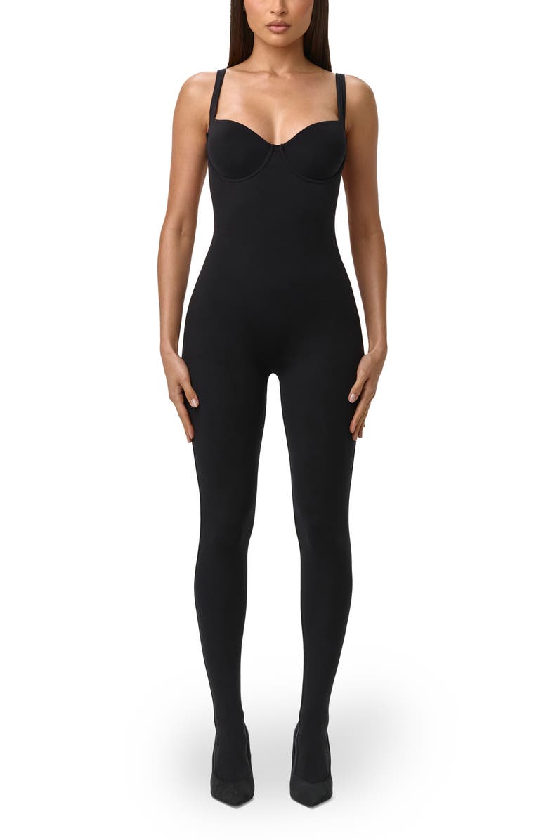 Naked Wardrobe Naked Tank Jumpsuit, Main, color, Black