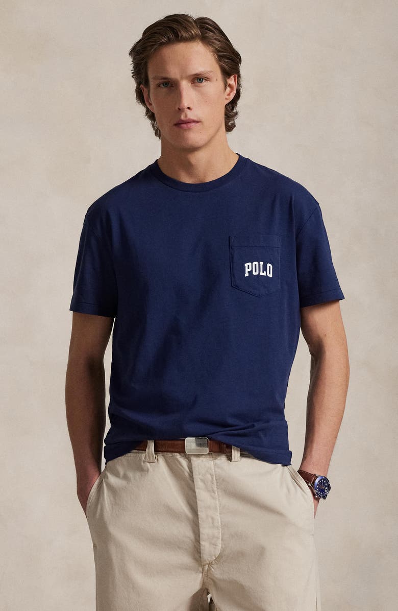 Polo Ralph Lauren Classic Fit Polo Bear Cotton Jersey T-Shirt, Alternate, color, Pf25 Newport Navy Hrtg Bear