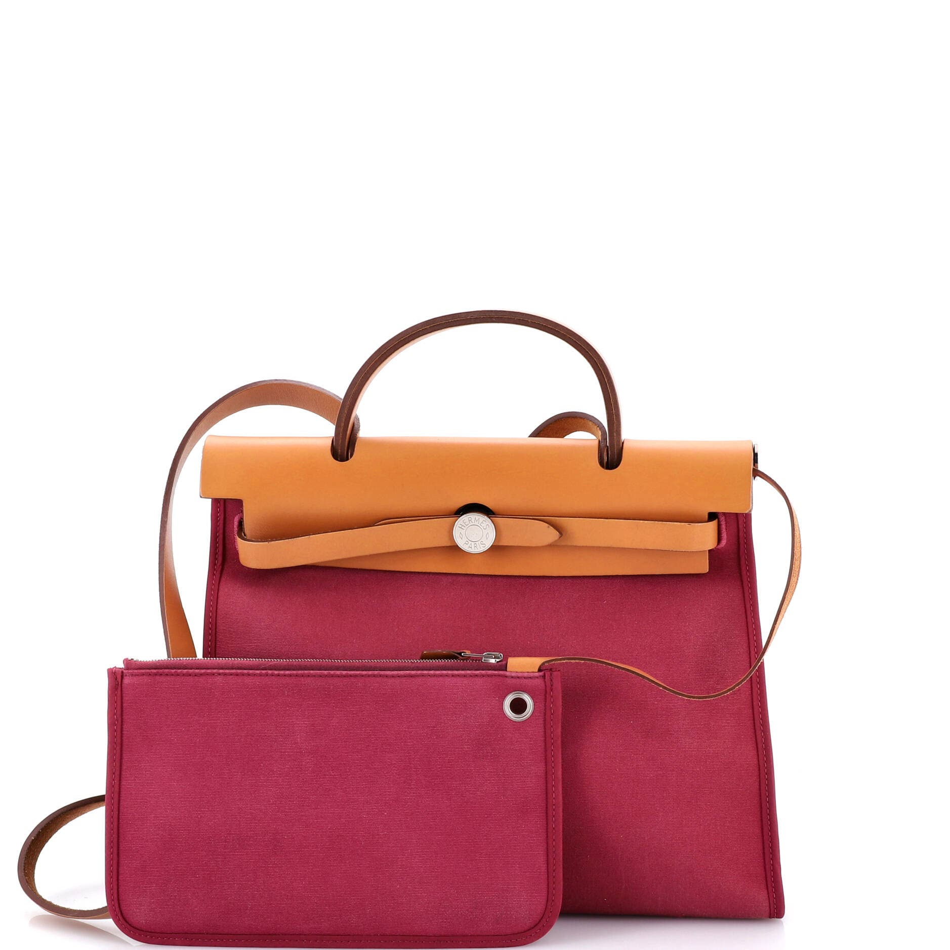 Pre-Owned Hermes Herbag Zip Leather and Toile 31, Alternate, color, Tosca