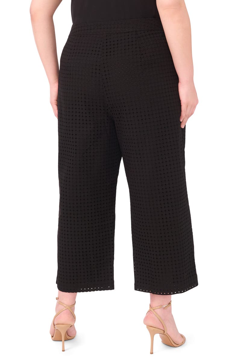 Halogen<sup>®</sup> Eyelet Crop Straight Leg Pants, Alternate, color, Rich Black