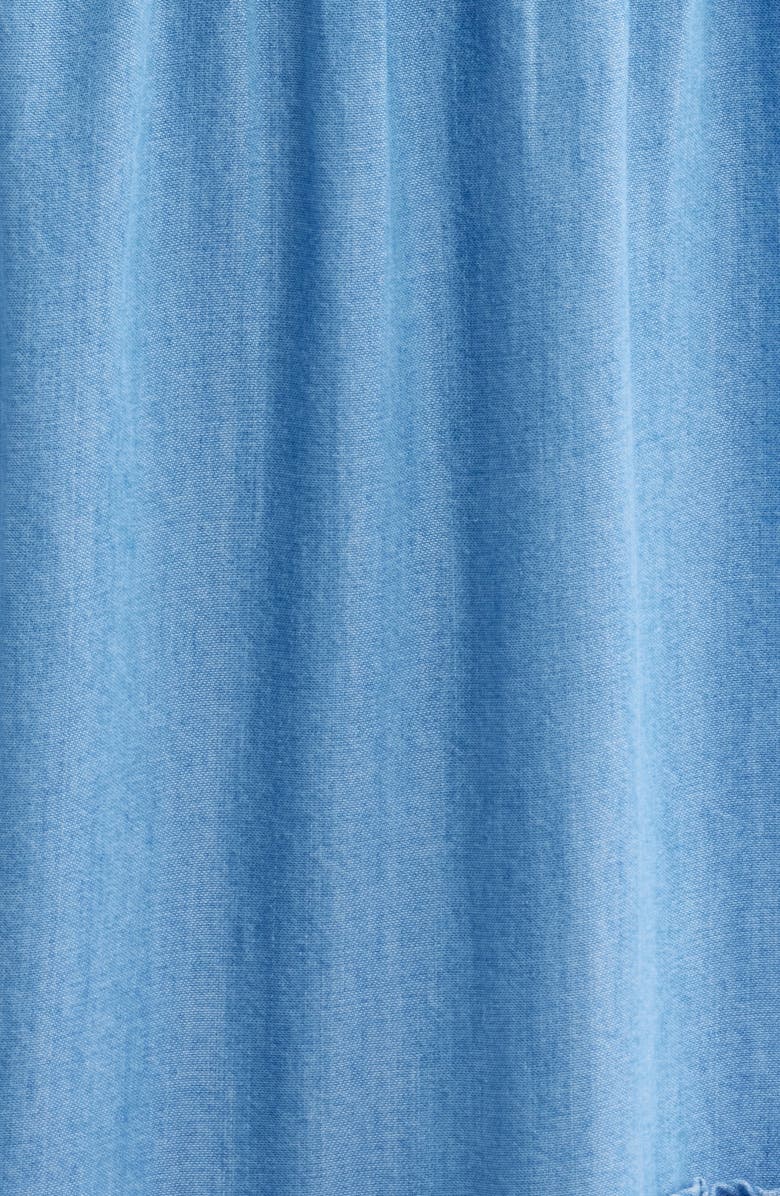 beachlunchlounge Vale Tiered Cotton Dress, Alternate, color, Light Wash