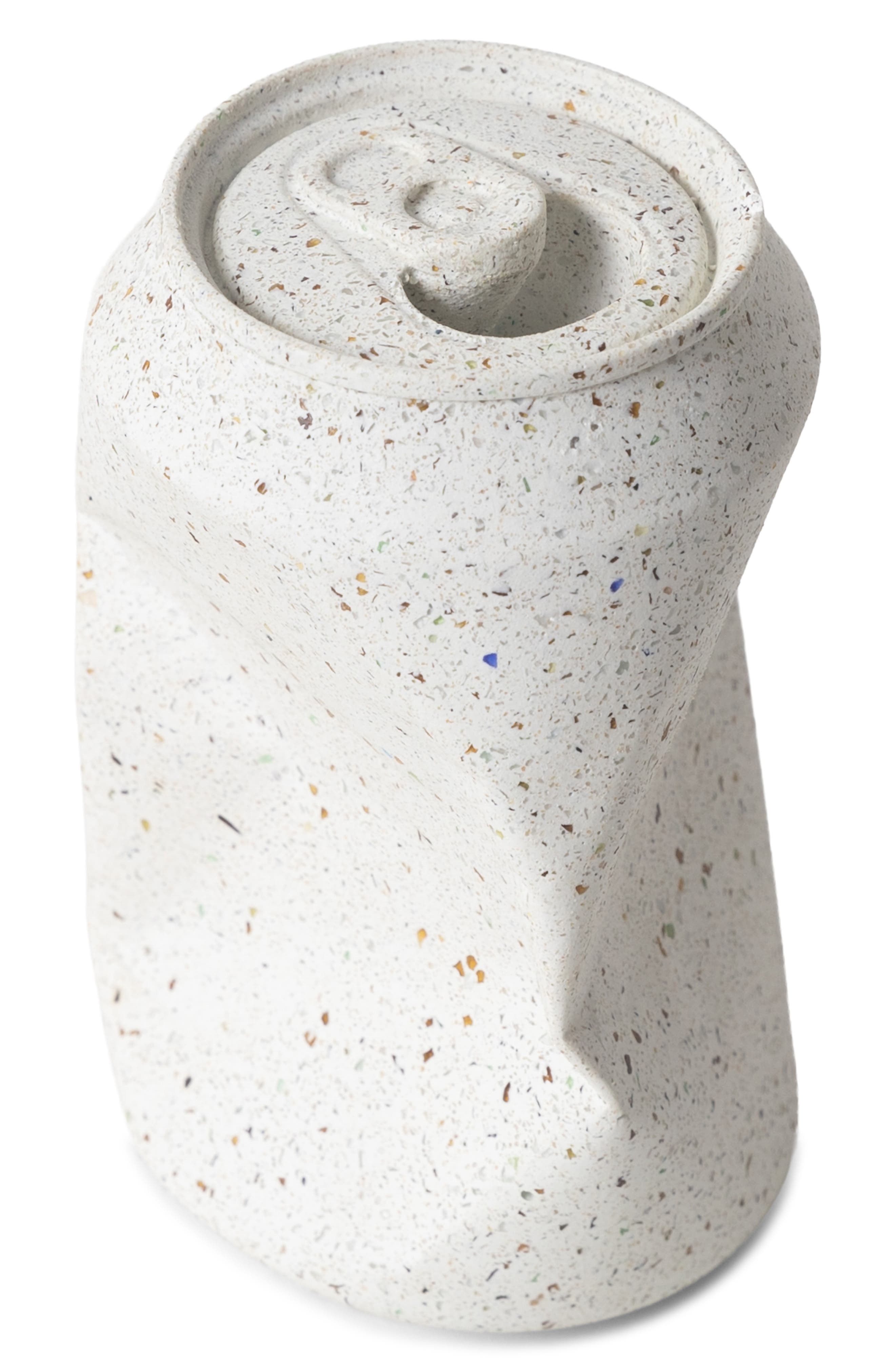 Pretti.Cool Soda Can Vase in White Terrazzo 