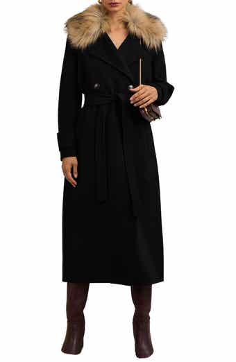 Jolene Wool Coat with Removable Faux Fur Collar