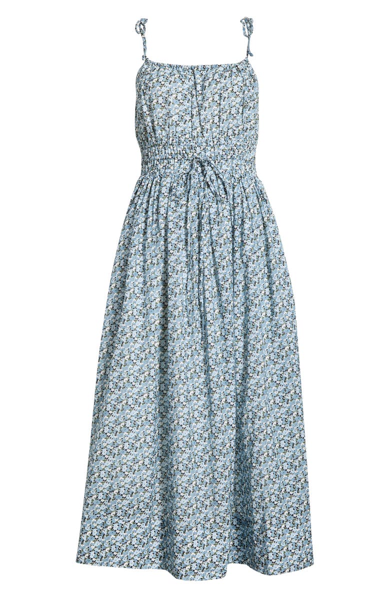 Veronica Beard Millie Floral Cotton Blend Sundress, Main, color, Lake Mist Multi