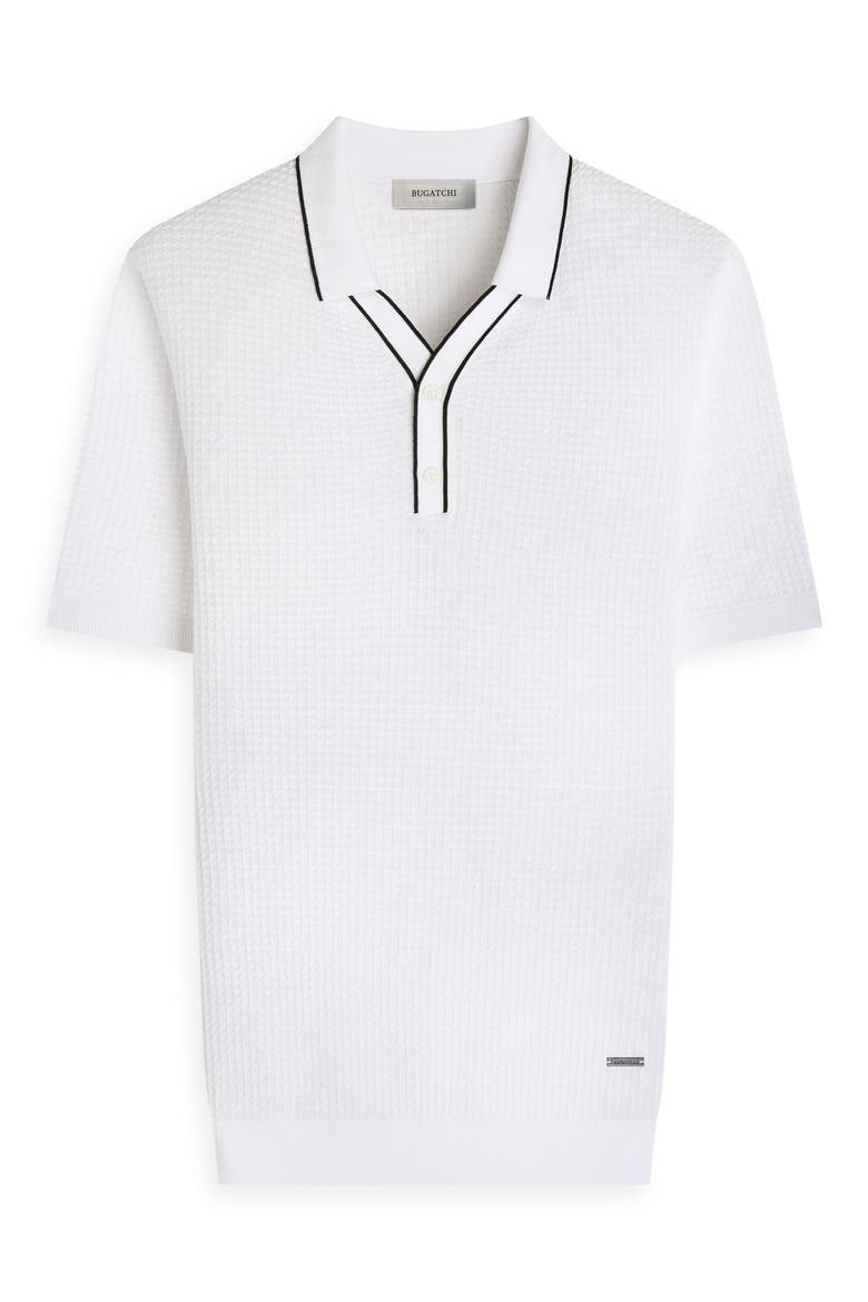Waffle Stitch Polo Sweater, Alternate, color, WHITE