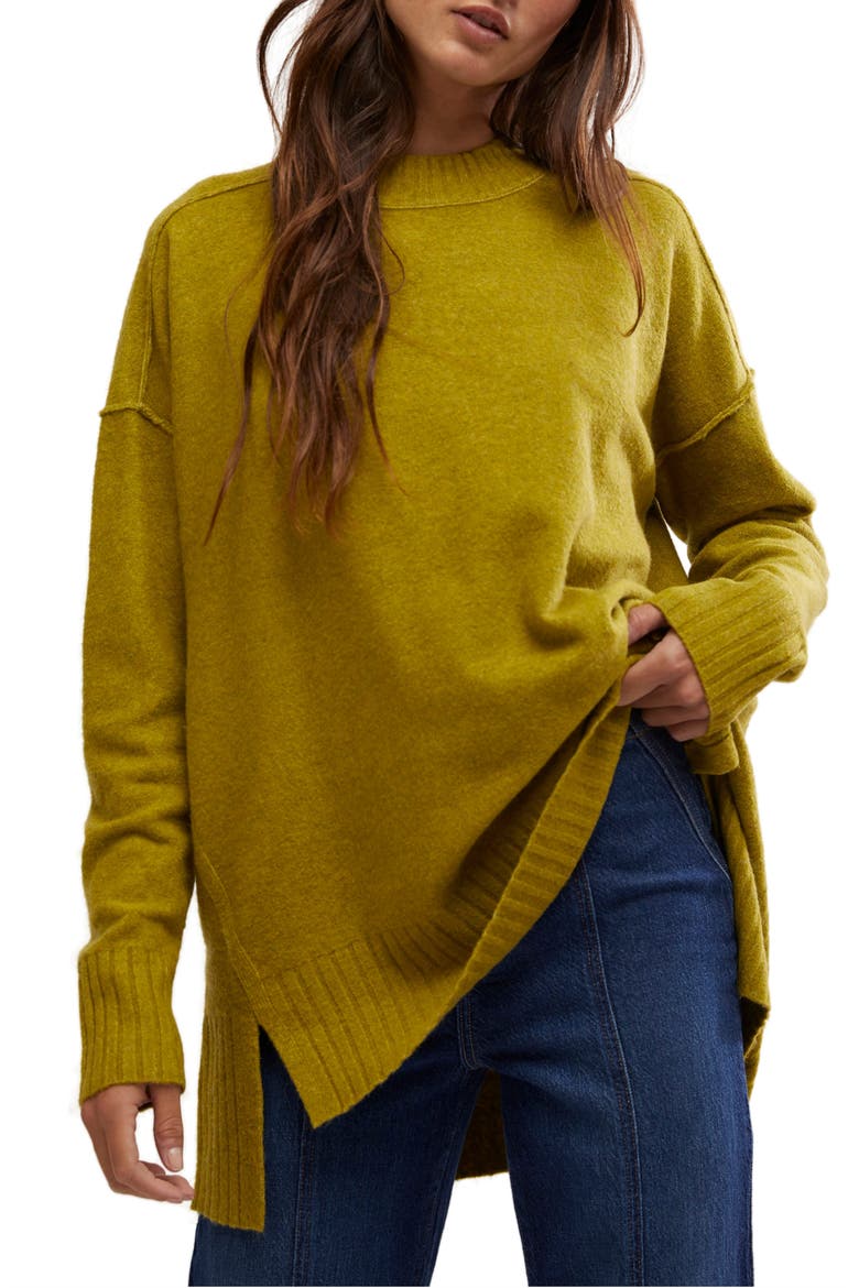 Phoebe High-Low Tunic Sweater, Main, color, AVOCADO OIL