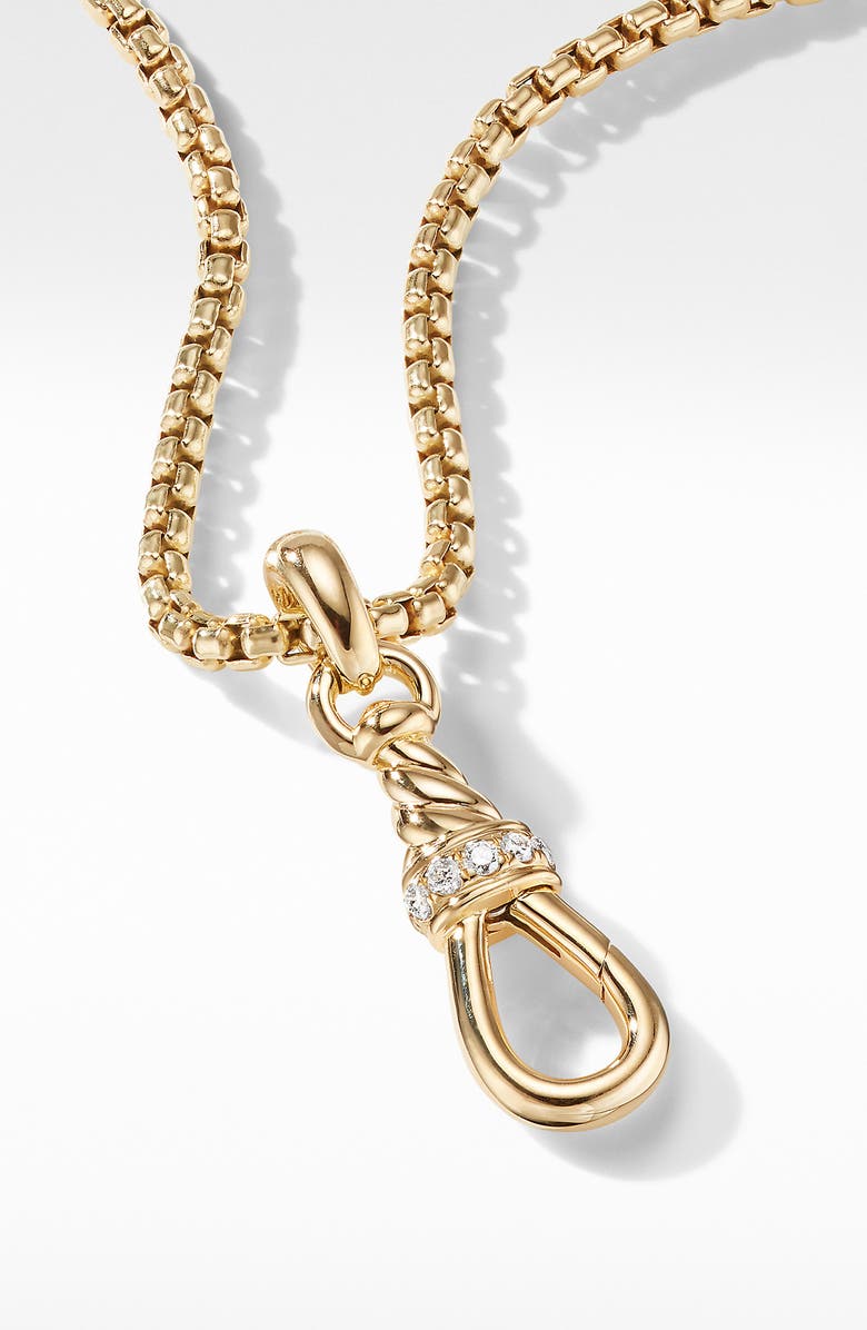 David Yurman Medium Cable 18K Gold & Pavé Diamond Amulet Grabber, Alternate, color,