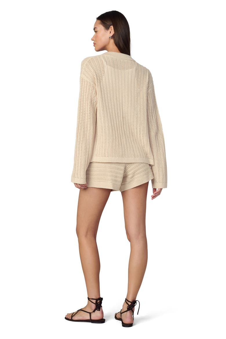 The Arlo Open Stitch Cardigan, Alternate, color, CREME BRULEE