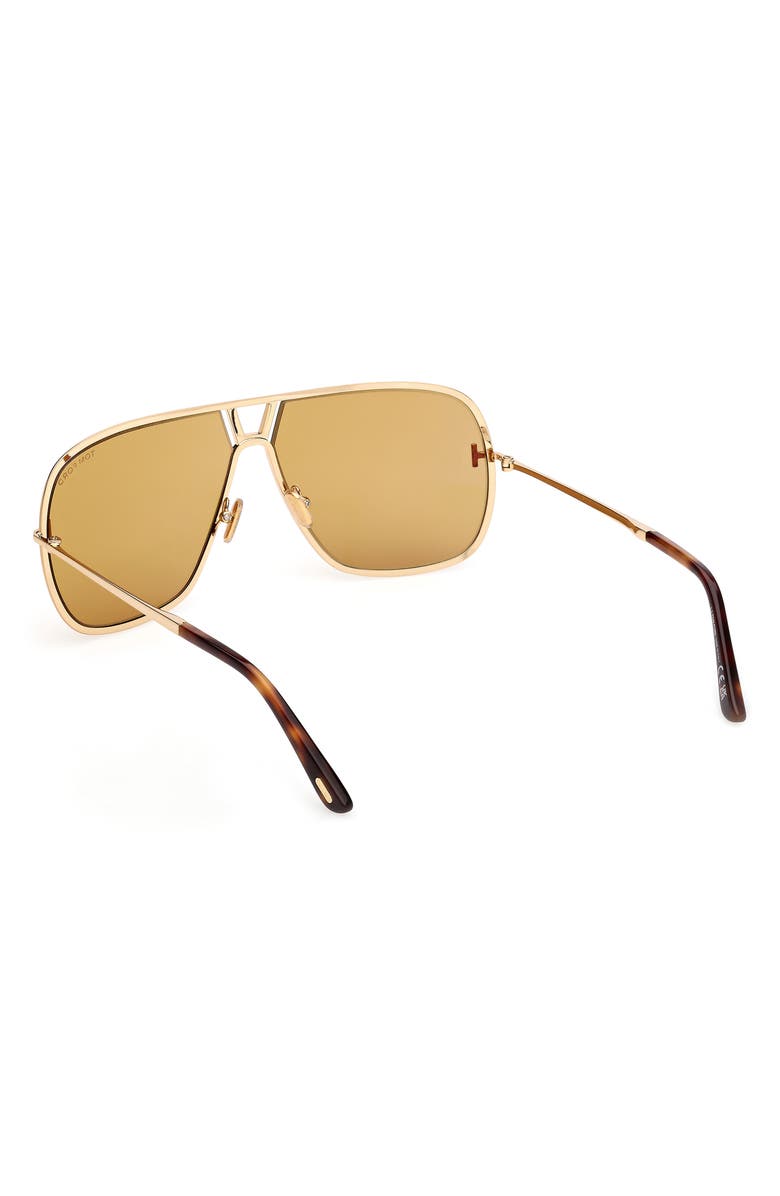 TOM FORD Stavros 63mm Oversize Navigator Sunglasses, Alternate, color, Shiny Gold / Classic Havana