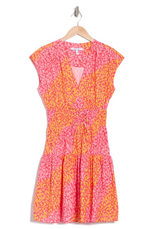 Derek Lam 10 Crosby Tora Floral Print Shirred Dress In Multi