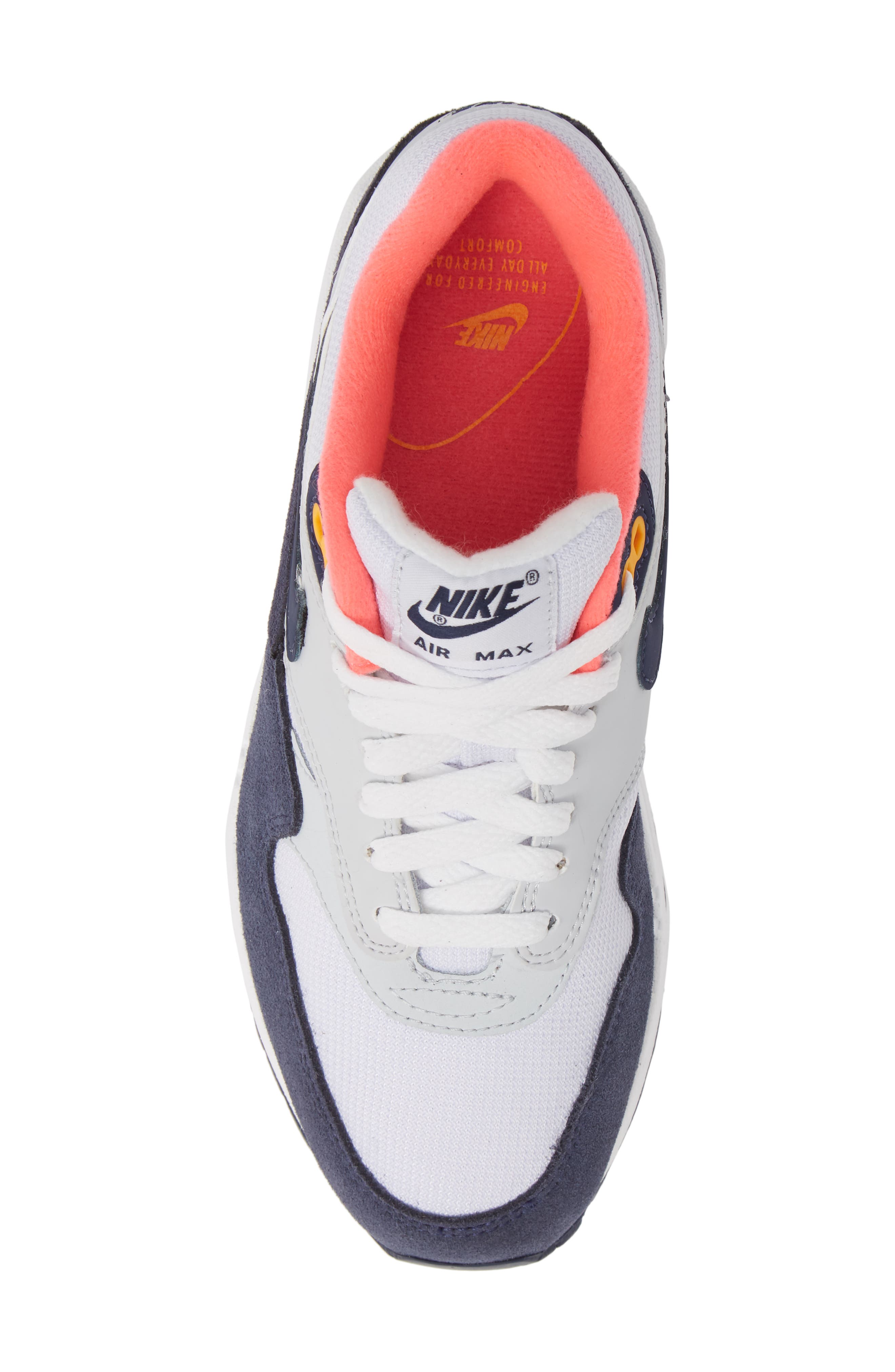 Air Max 1 ND Sneaker, Alternate, color, WHITE/ MIDNIGHT NAVY