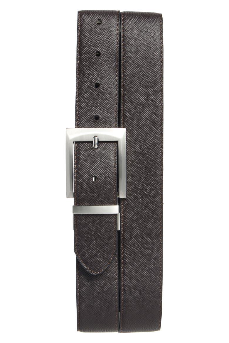 Leather Belt, Alternate, color, BLACK / BROWN