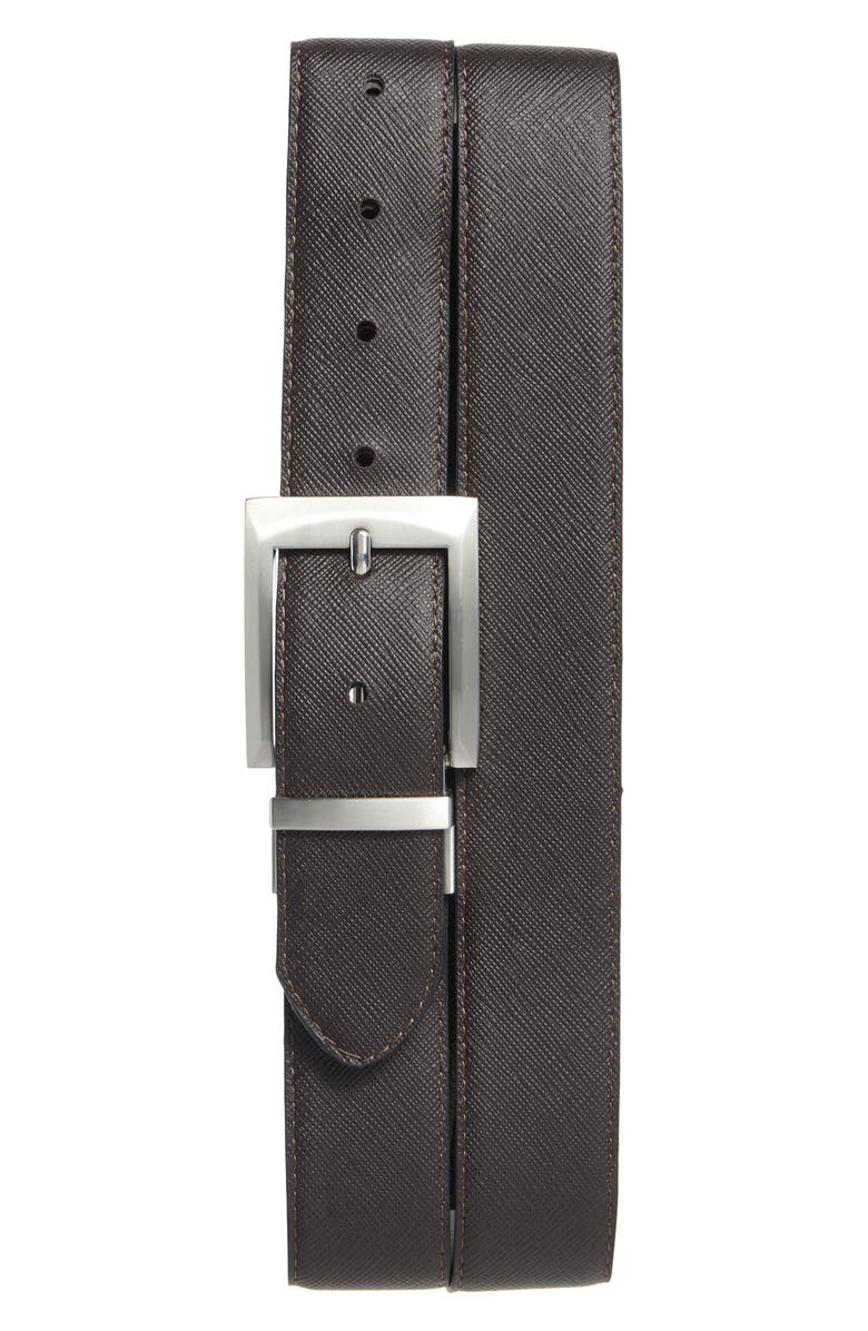 Steve Madden Leather Belt, Alternate, color, Black / Brown