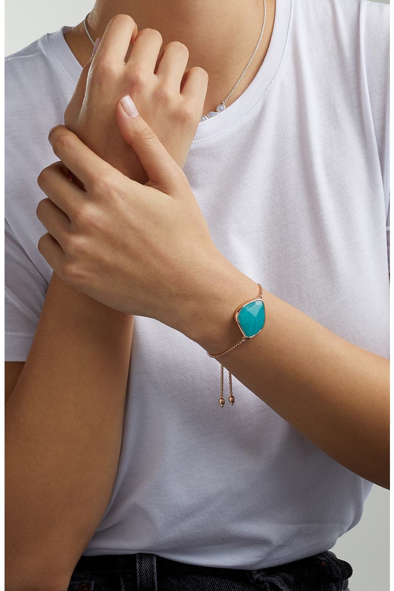 Siren Friendship Bracelet, Alternate, color, ROSE GOLD/ AMAZONITE
