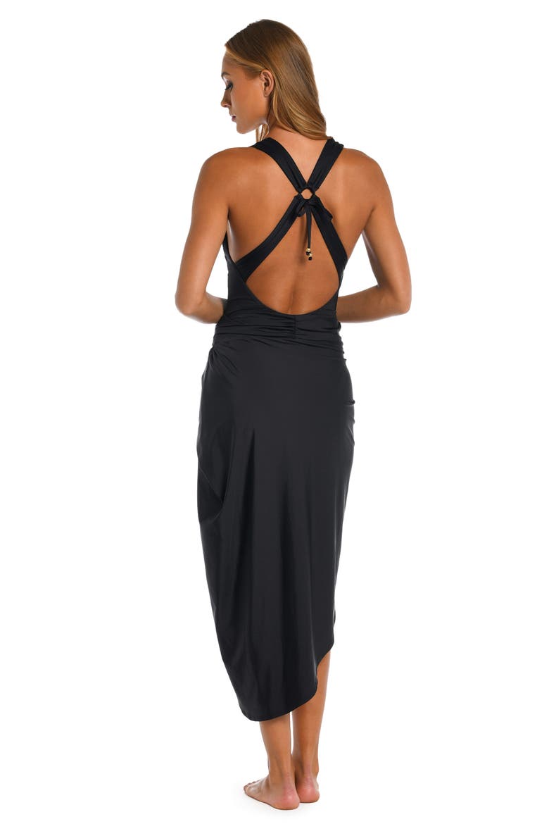 Solids Convertible Faux Wrap, Alternate, color, BLACK