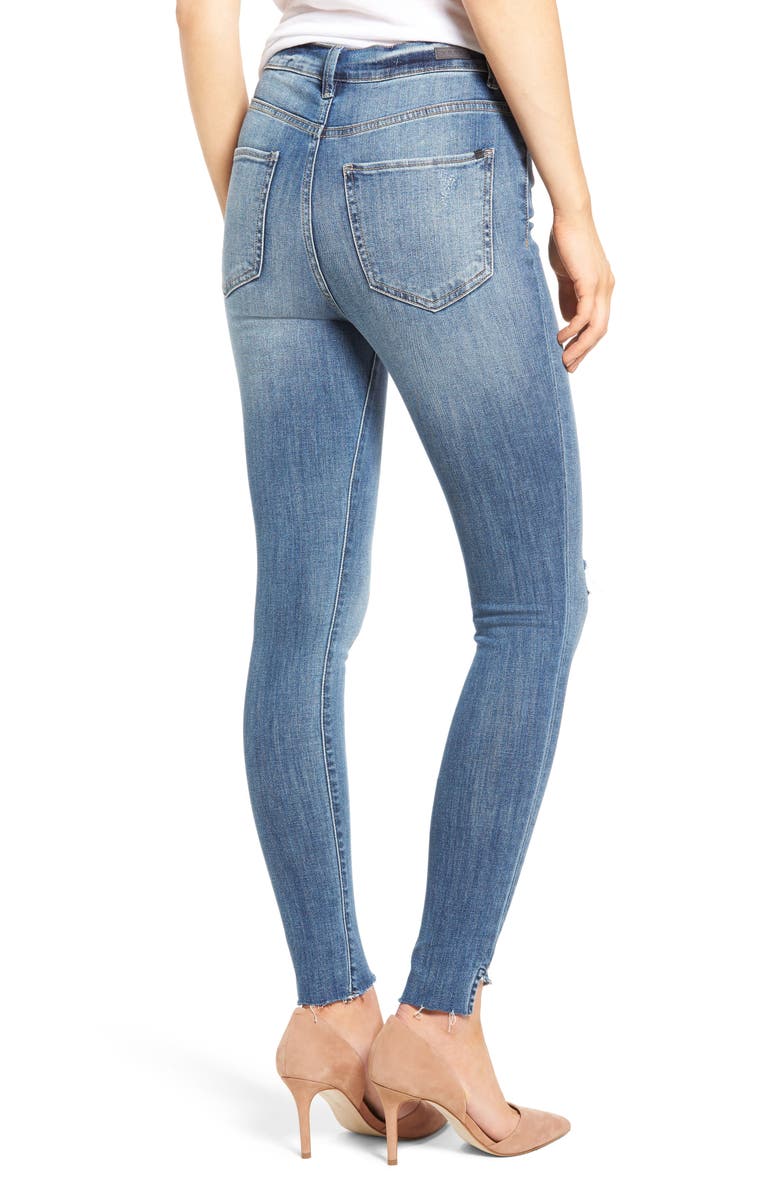 SP Black Decon Raw Edge High Waist Skinny Jeans, Alternate, color, 