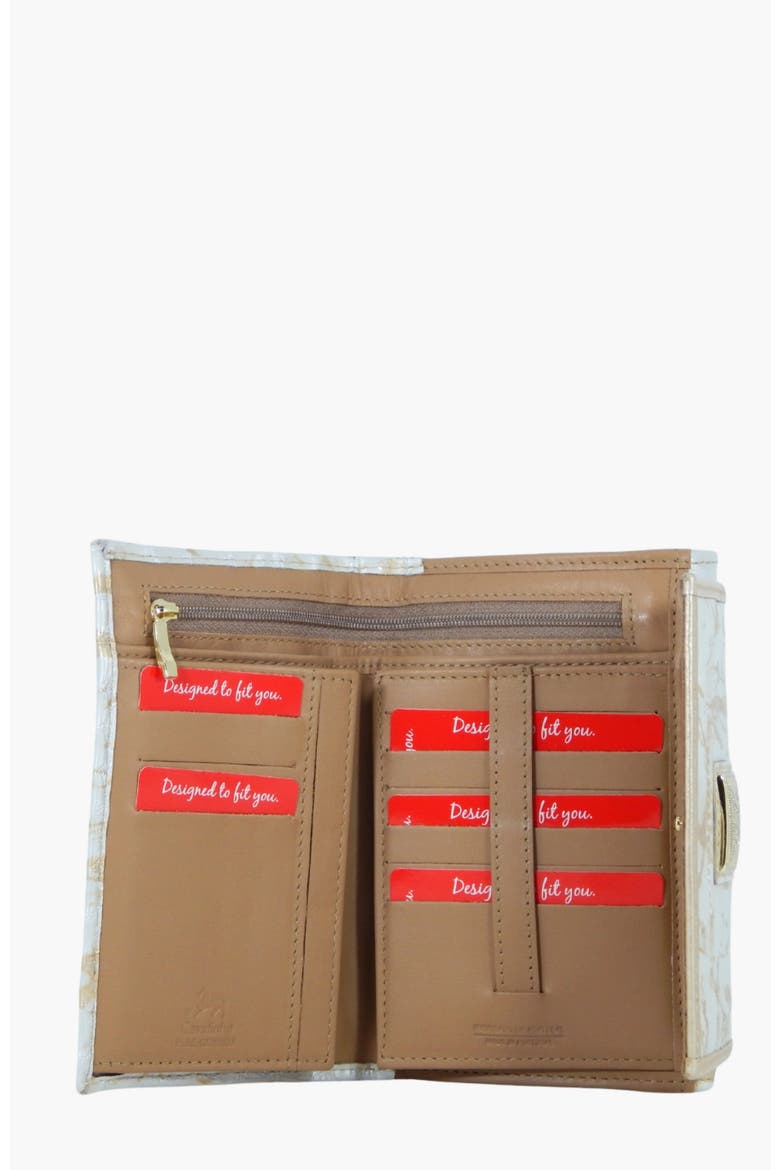 Gallop Patent Leather Wallet 202, Alternate, color, Beige / White