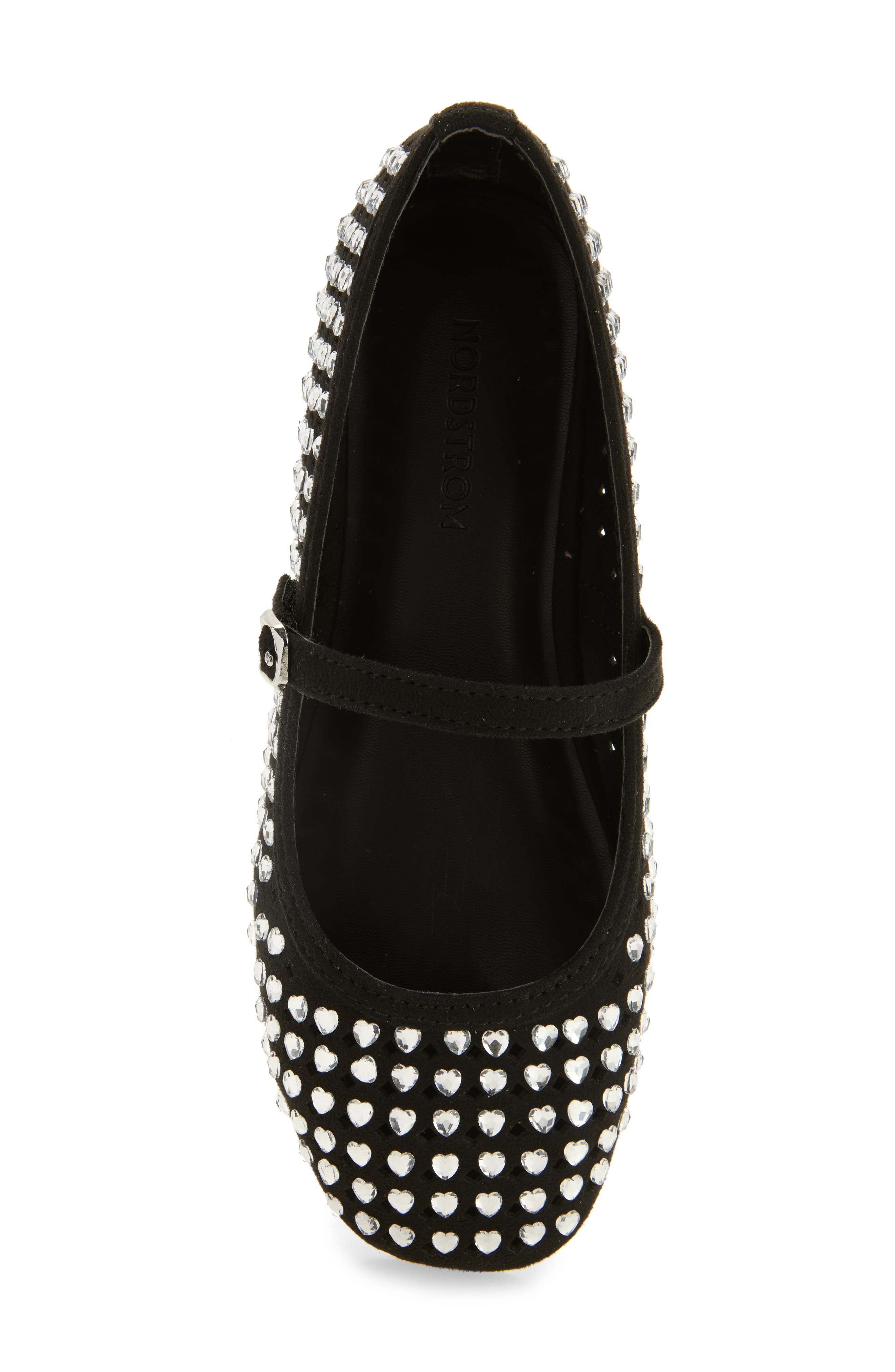 Nordstrom Kids' Farrah Jeweled Mary Jane Flat, Alternate, color, Black