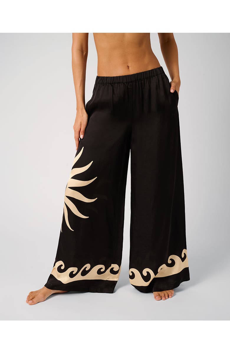 WeWoreWhat Beach Pants, Main, color, Black/Off White