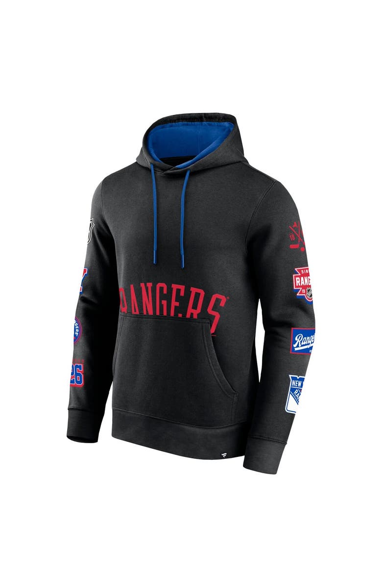 FANATICS Men's Fanatics Branded Black New York Rangers Wild Winner Fleece Pullover Hoodie, Alternate, color,