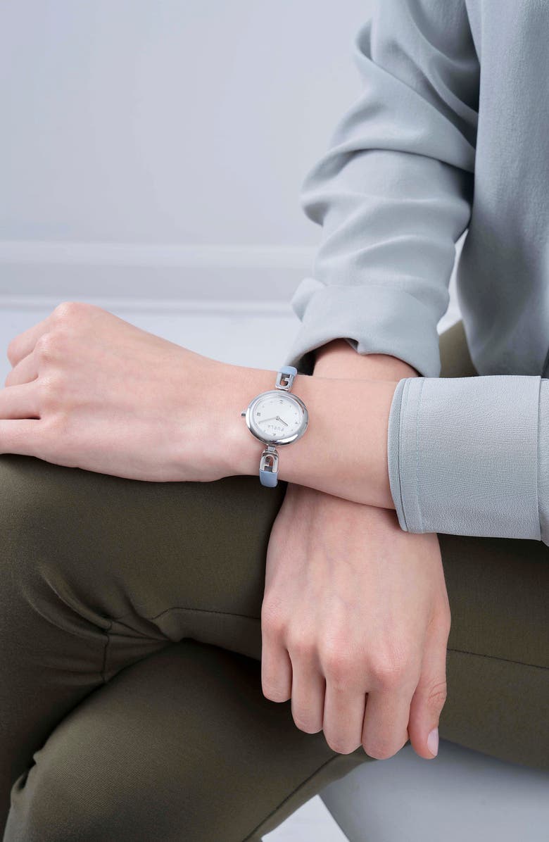 Furla Bangle Leather Strap Watch, 28mm, Alternate, color, 