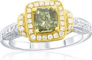 SOUZANA by Suzy Levian 14K White & Yellow Gold 0.44ct Yellow Diamond & 0.43cttw Diamond Ring