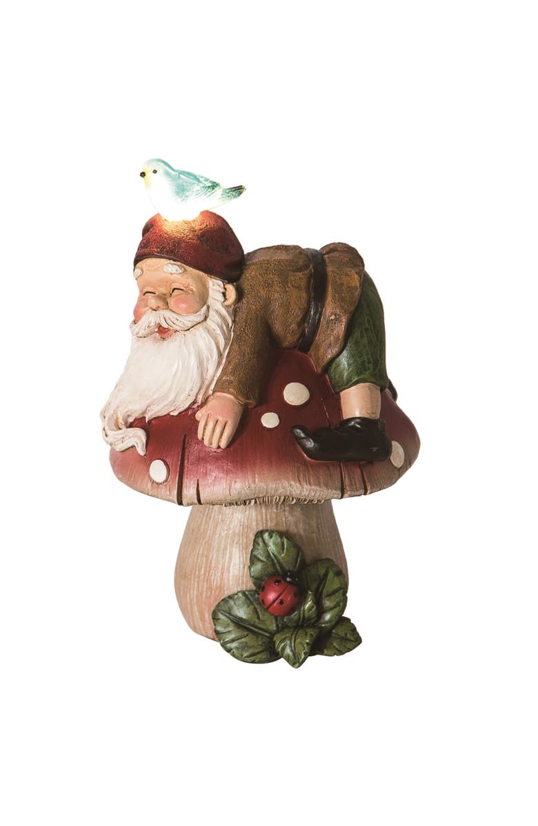 Transpac 10.25 Inch Multicolor Spring Mushroom Gnome Decor Polyresin Decorative Object for Spring Home Decor, Main, color, Multicolored