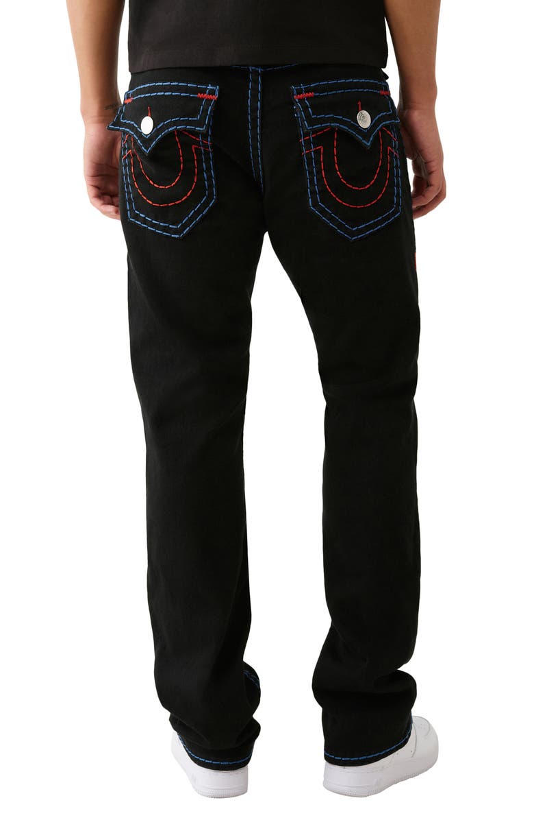 True Religion Ricky Super T Straight Leg Jeans, Alternate, color, Black Rinse