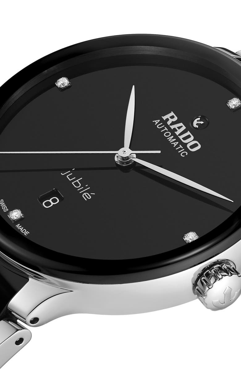 RADO Centrix Automatic Diamond Bracelet Watch, Alternate, color, Black