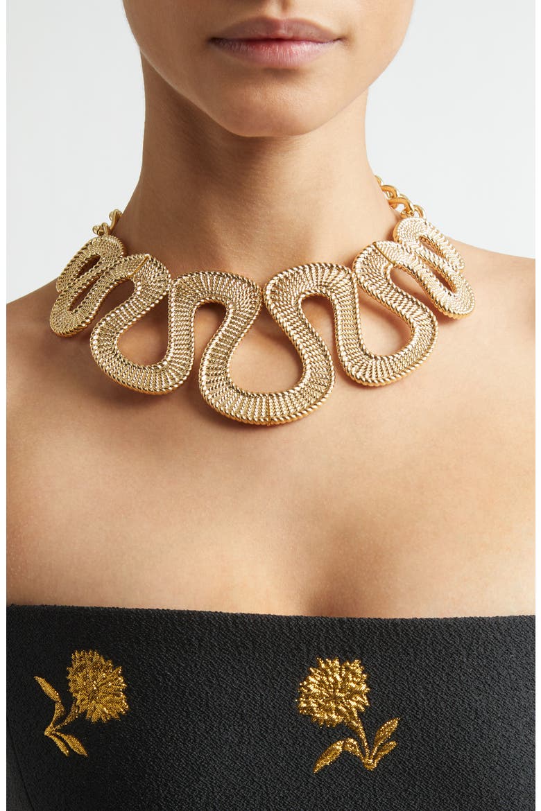 Geometric Collar Necklace, Alternate, color, GOLD