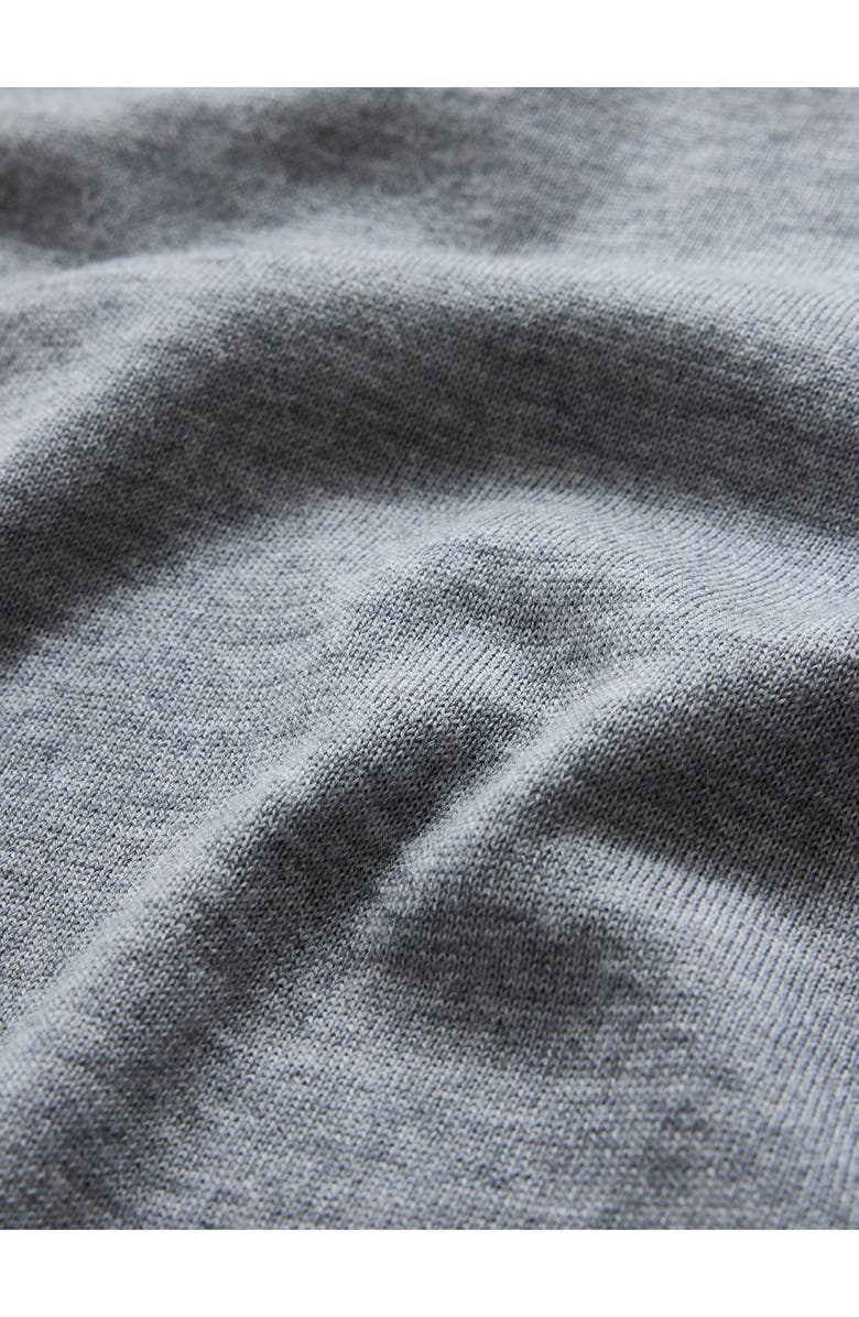 John Varvatos Alvito Regular Fit Short Sleeve Wool Sweater, Alternate, color, Med Grey