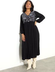Live Unlimited Embroidered Crinkle Dress