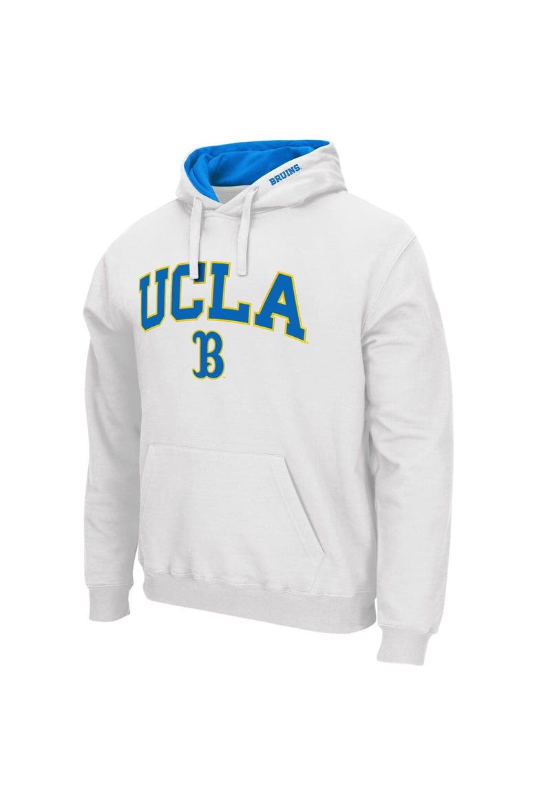 Men's Colosseum White UCLA Bruins Arch & Logo 3.0 Pullover Hoodie, Alternate, color, White