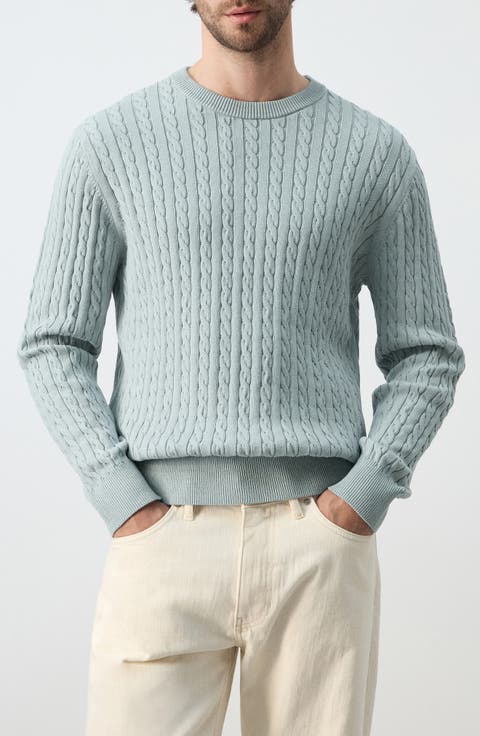 Crewneck Cable Stitch Sweater