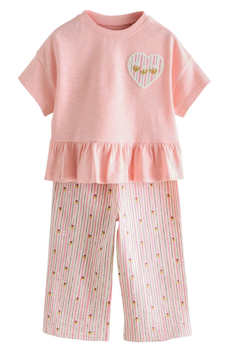 NEXT Kids' Peplum Top & Seersucker Pants Set, Main, color, Pink