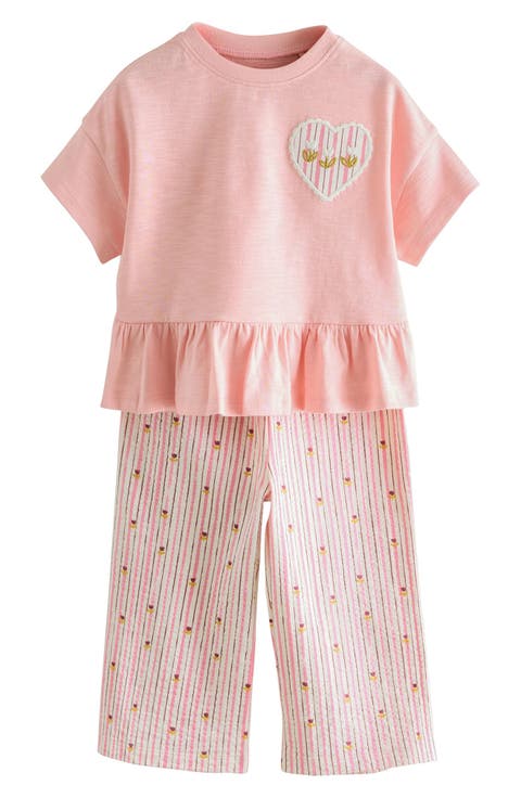 Kids' Peplum Top & Seersucker Pants Set (Baby, Toddler & Little Kid)