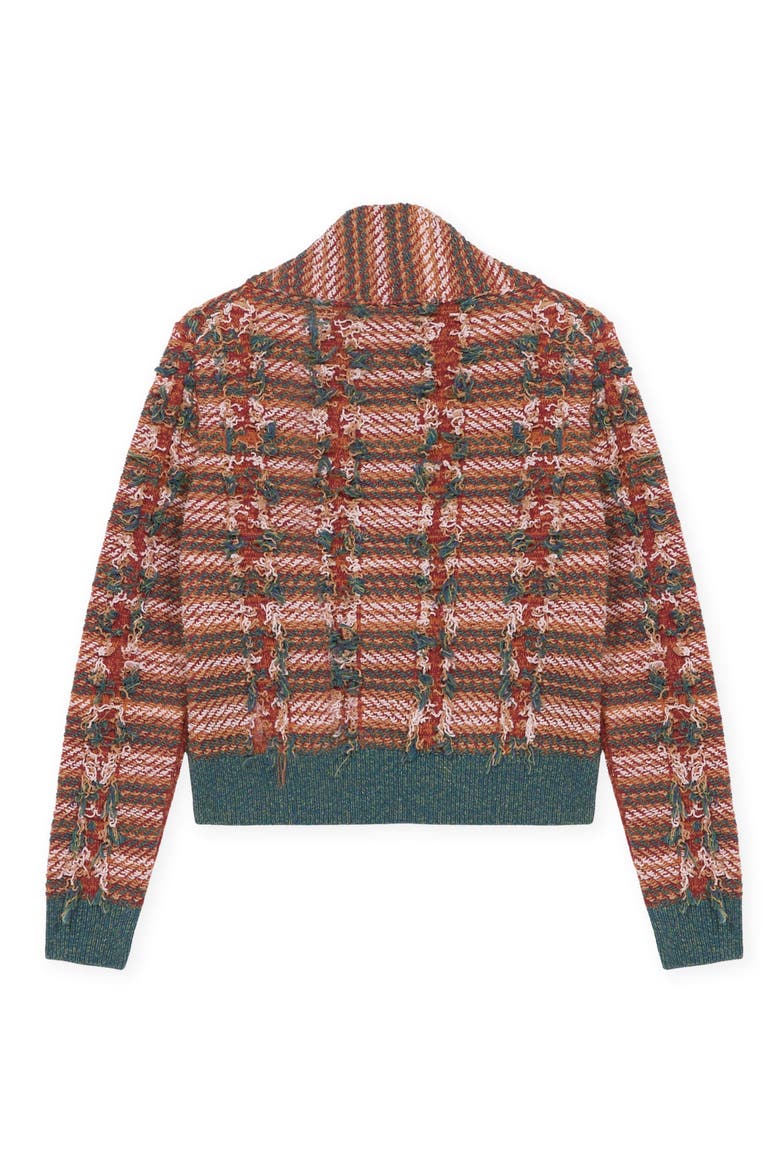Navajo Knit Cardigan, Alternate, color, Red