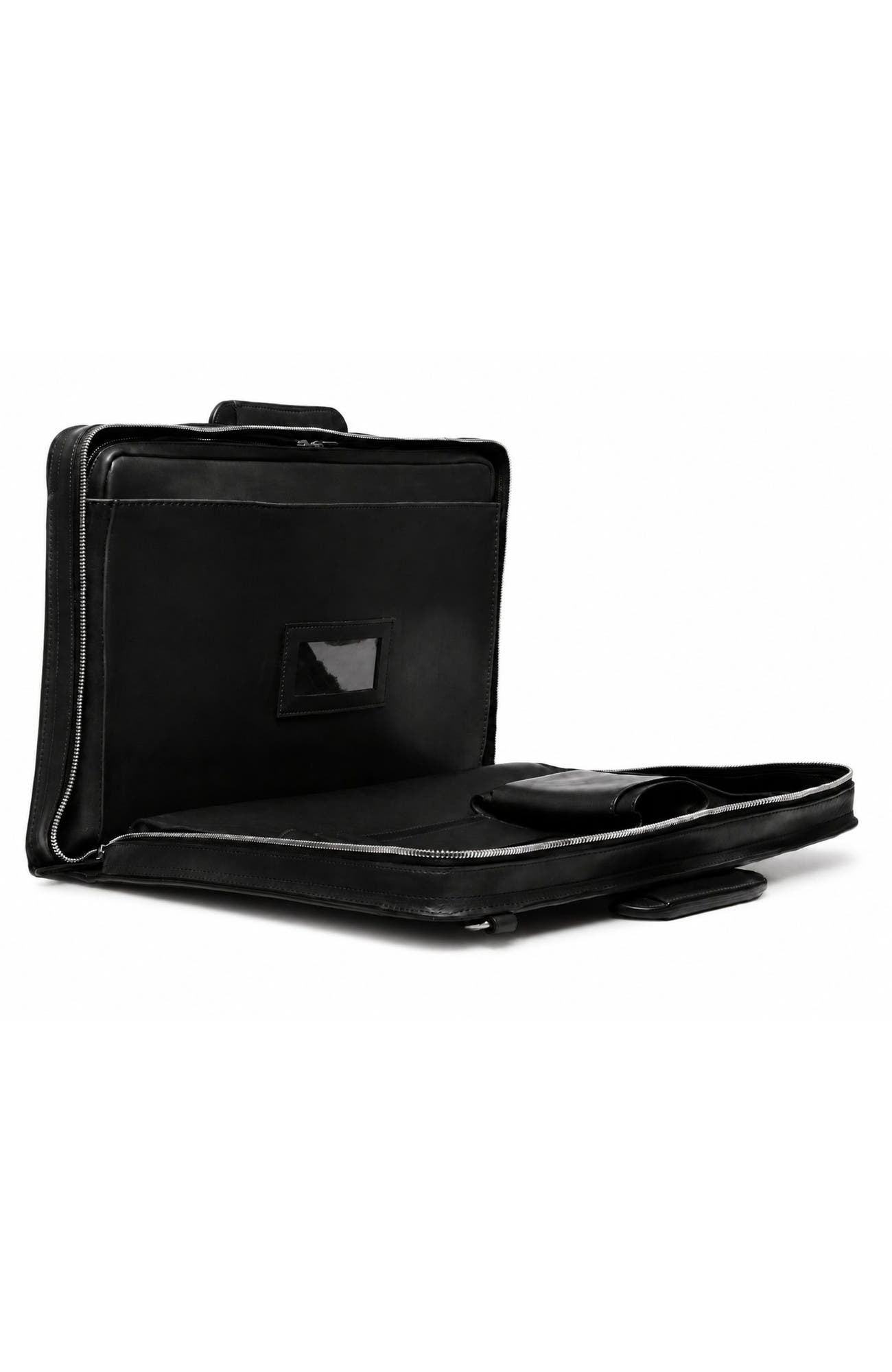 Jackson Zippered Leather Briefcase, Alternate, color, Black
